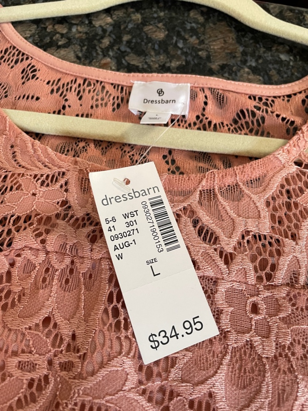 Dressbarn Rose Floral Lace Short-Sleeve Top - Picture 11 of 11